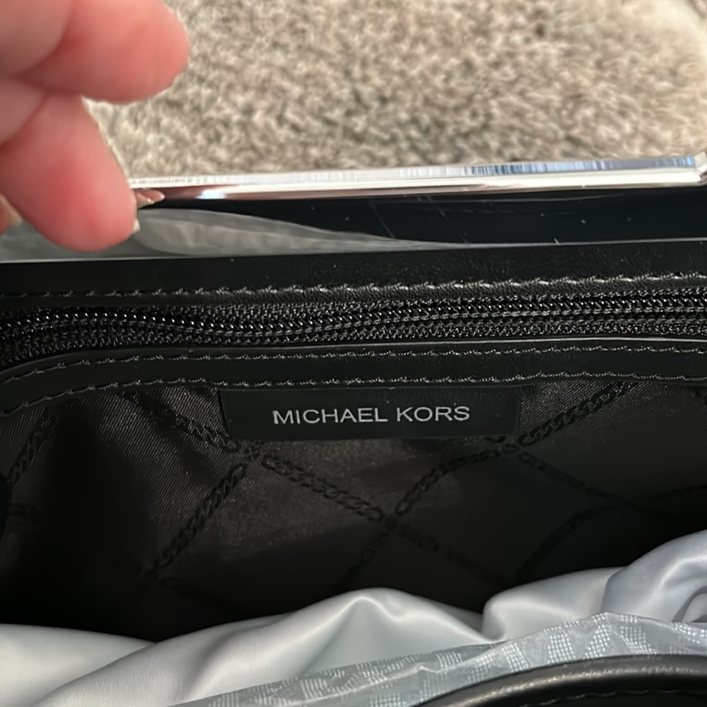 Michael by Michael Kors Berkley Legacy Leather Clutch Patent Black Leather - Picture 5 of 8